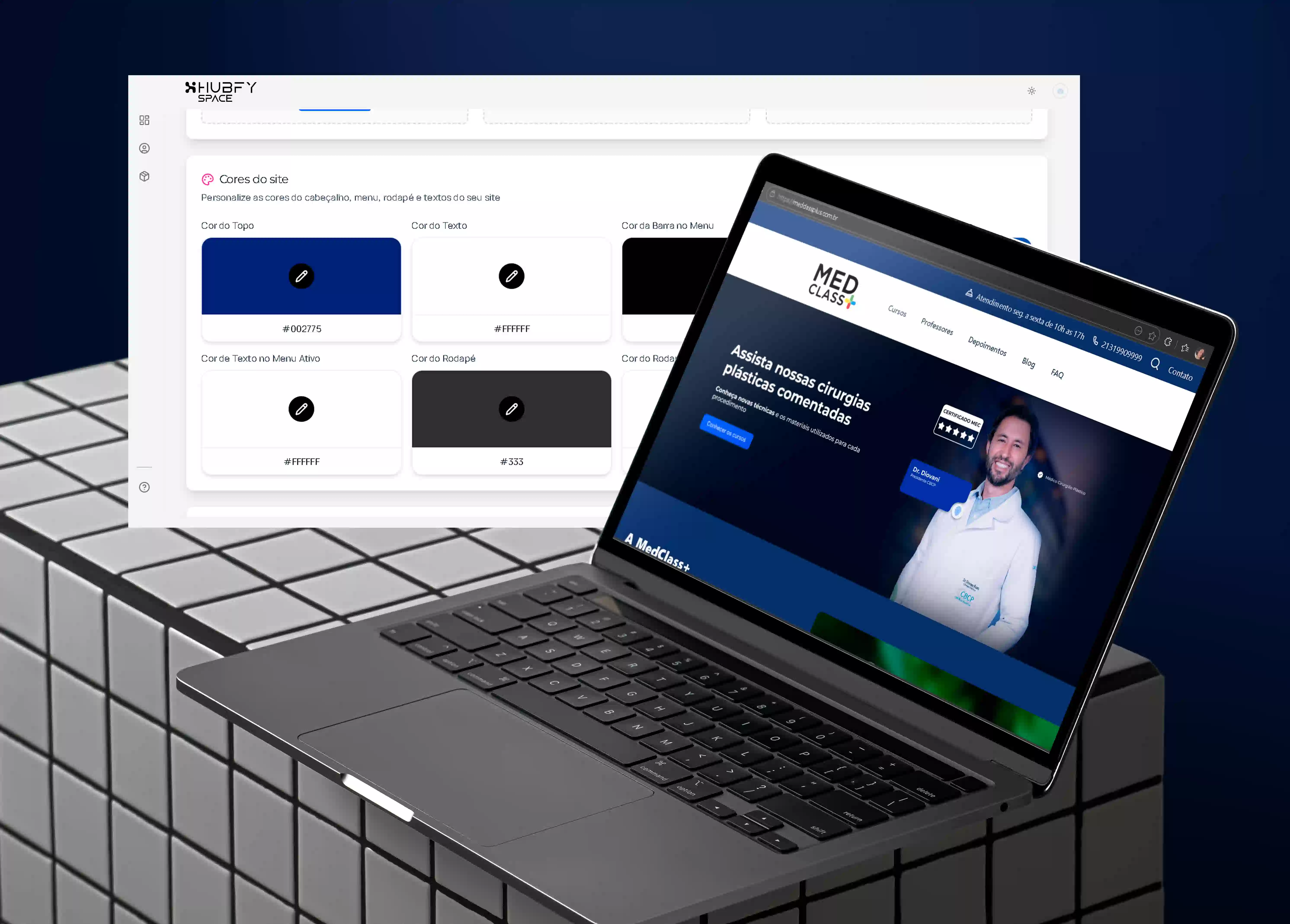 Website personalizado para sua instituição, com um design moderno e responsivo.